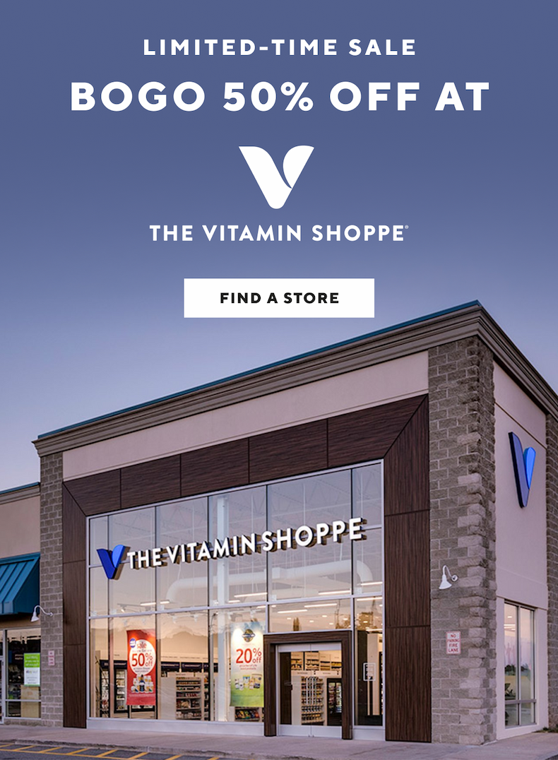 Limited Time Sale! BOGO 50% Off at The Vitamin Shoppe!