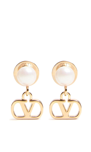 VLogo Signature pearl earrings