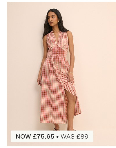 Gingham Sleeveless Starlight Midi Dress