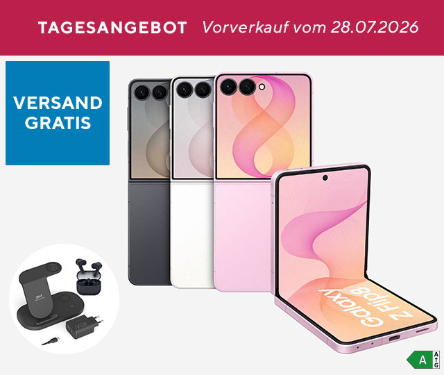 470808 SAMSUNG Galaxy Z Flip8 Smartphone, klappbar 256GB, Android 17 inkl. QVC-Treuepaket