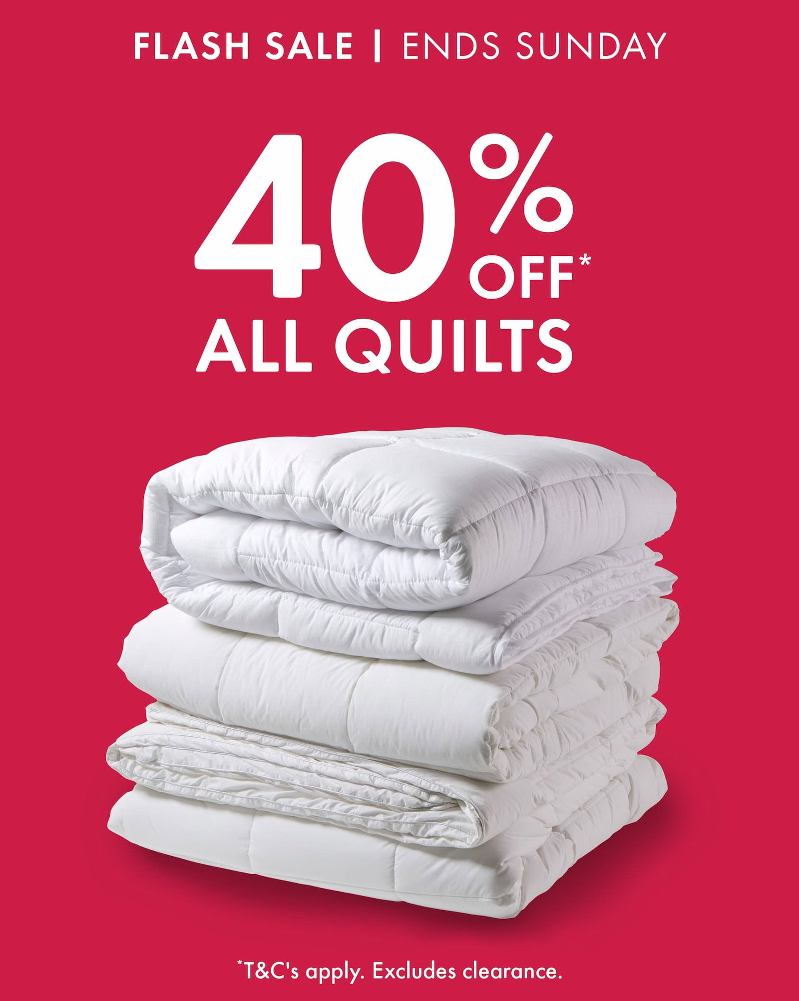 Flash Sale | 40% Off All Quilts