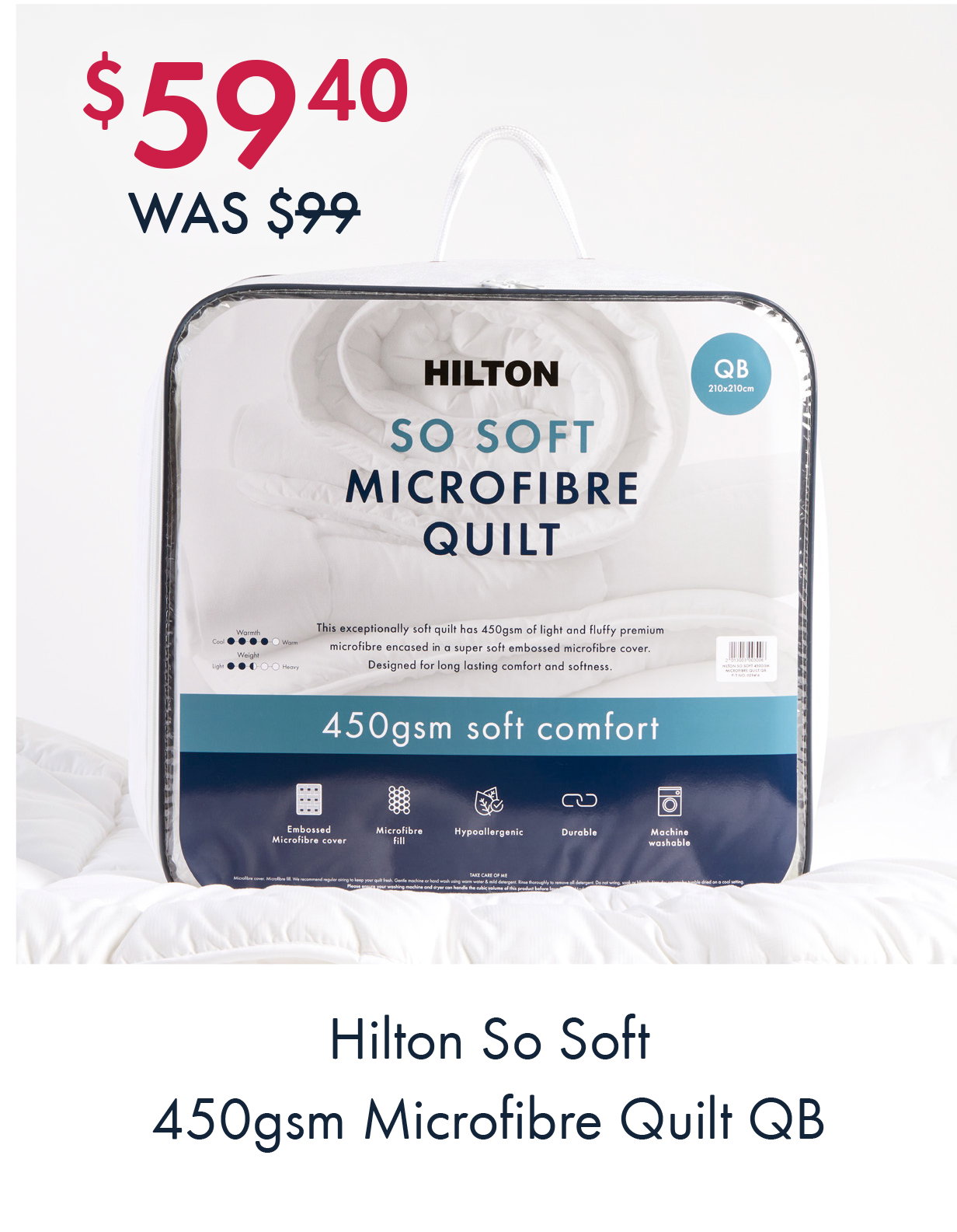 So Soft 450gsm Microfibre Quilt