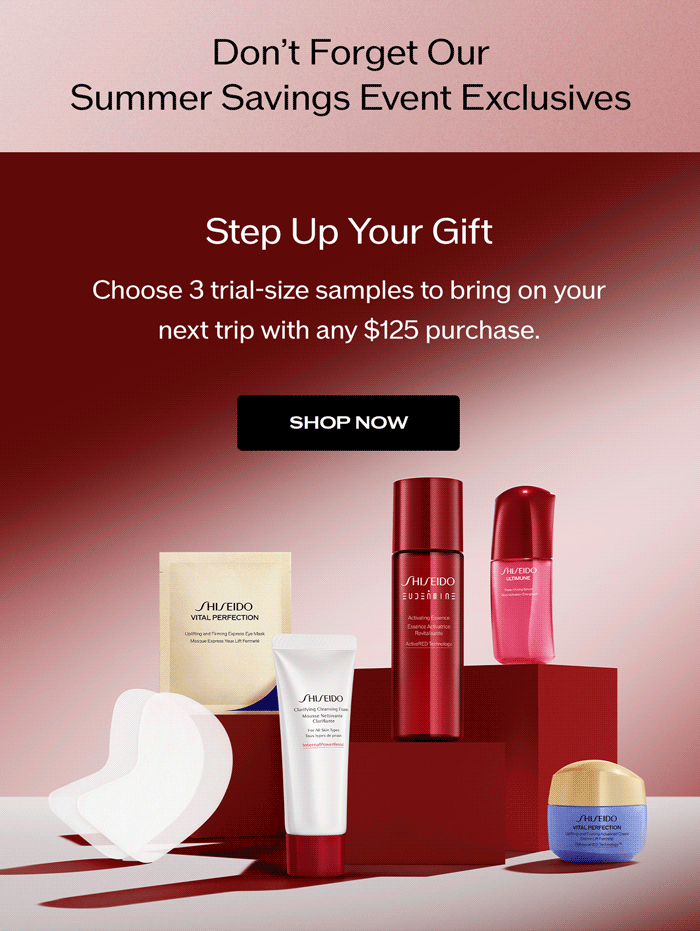 Step Up Your Gift with a choice of 3 trial-size samples when you spend $125+.