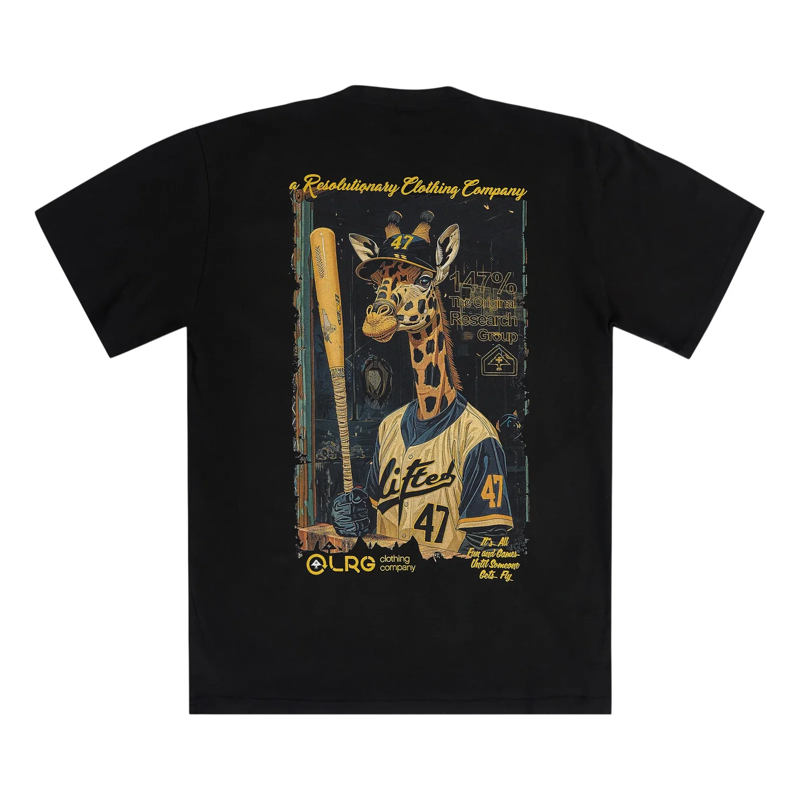 Image of GIRAFFE DUGOUT SS TEE - BLACK