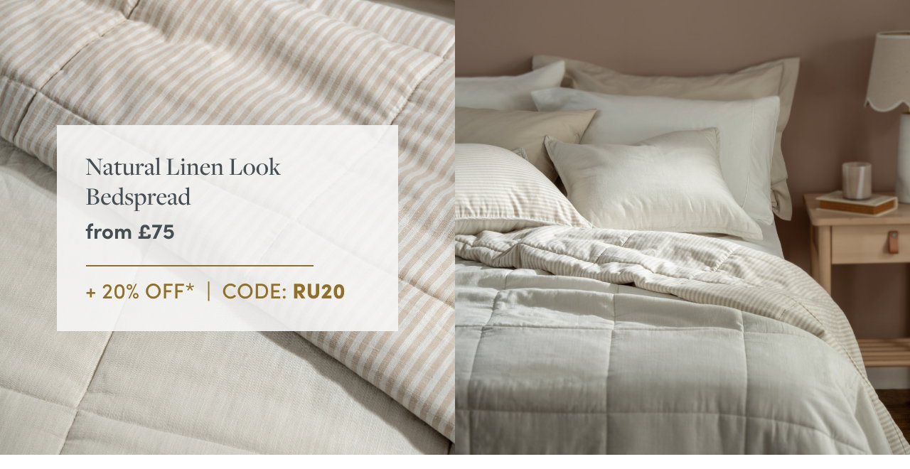 Natural Linen Look Bedspread