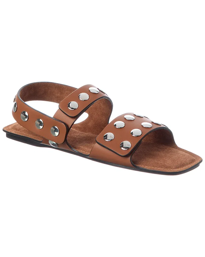 Image of Khaite Boden Leather Flat Sandal
