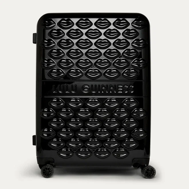 BLACK MEDIUM LULU LIPS SUITCASE