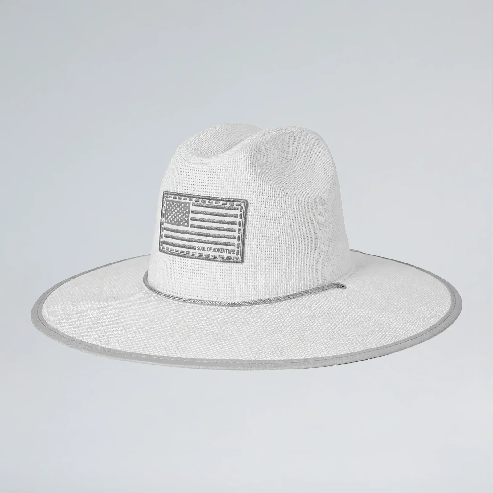 Image of Keys Straw Hat | Ghost American Flag | White