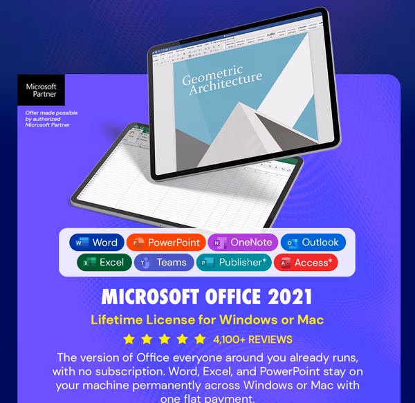 Microsoft Office Professional 2021 for Windows: Lifetime License