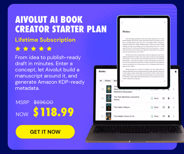 Aivolut AI Book Creator Starter Plan: Lifetime Subscription