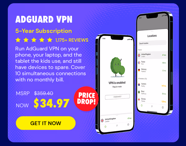 AdGuard VPN: 5-Yr Subscription