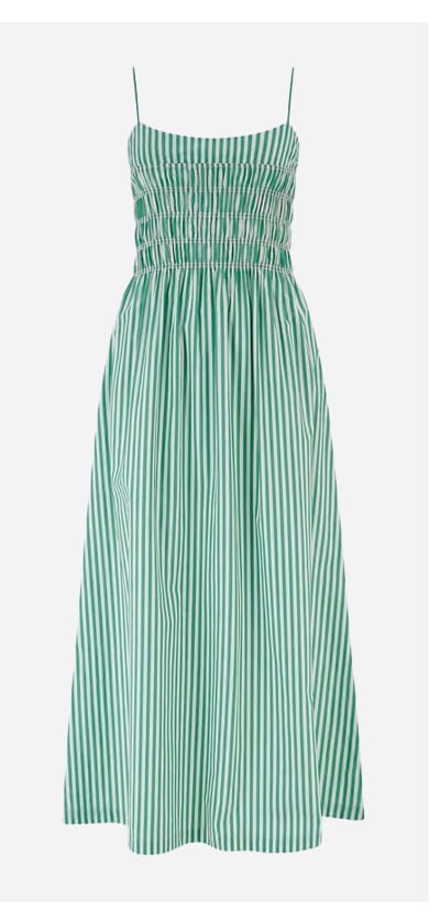 Primrose Dress In Emerald Stripe
