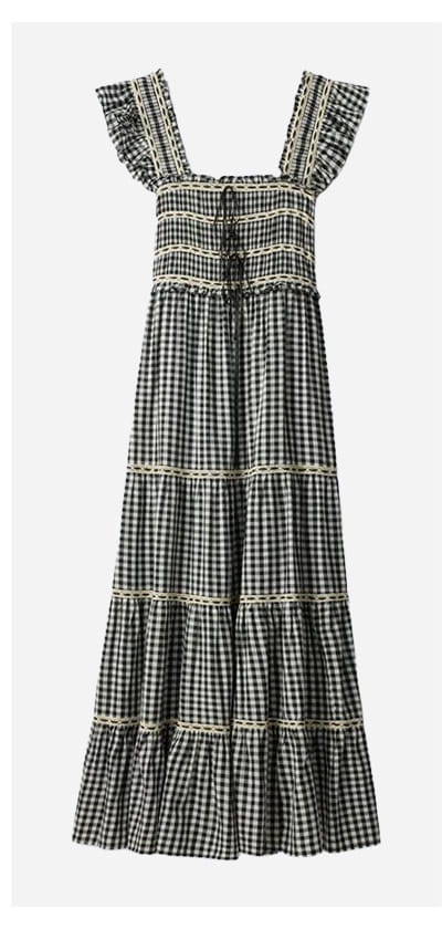 Chandra Dress In Beth Check Black