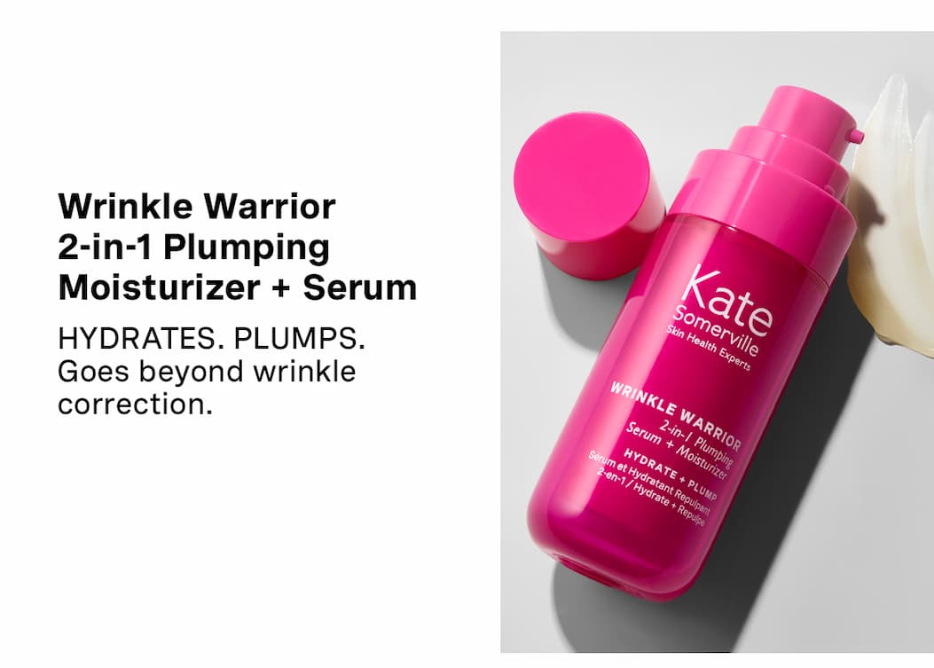 Wrinkle Warrior 2-in-1 Plumping Moisturizer + Serum Hydrates. Plumps. Goes beyond wrinkle correction.  