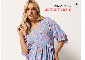 YOURS – Kleid in Blau mit Blümchenmuster und Raglanärmeln