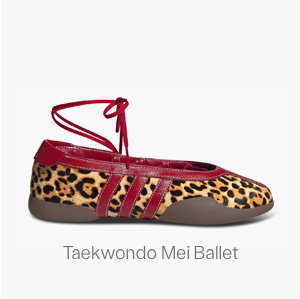 adidas Women's Taekwondo Mei Leopard Ballet Shoes in Brown/Black/Red