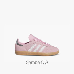 adidas Little Kid's Samba OG Sneakers in Light Pink/White