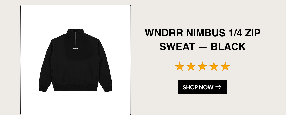 WNDRR Nimbus 1/4 ZIP Sweat - Black