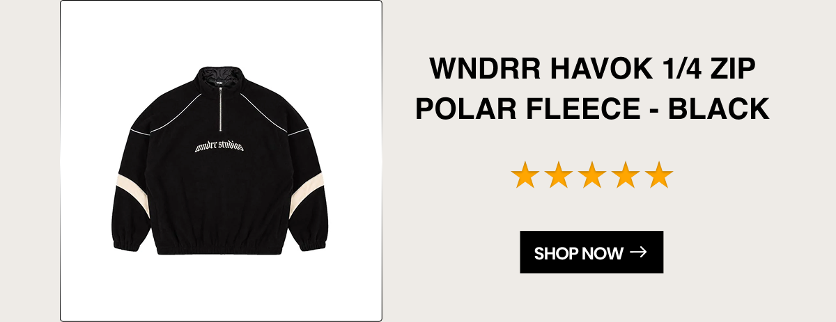 WNDRR Havok 1/4 ZIP Polar Fleece - Black