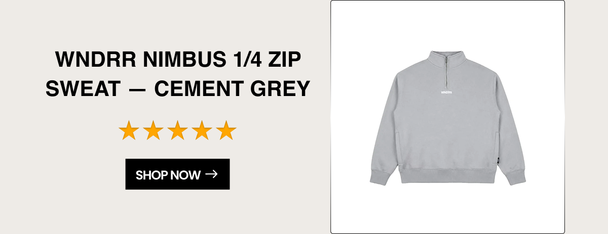 WNDRR Nimbus 1/4 ZIP Sweat - Cement Grey