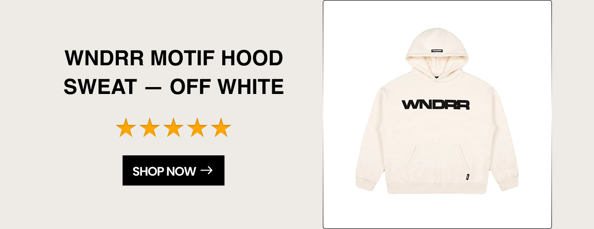 WNDRR Motif HOOD Sweat - Off White