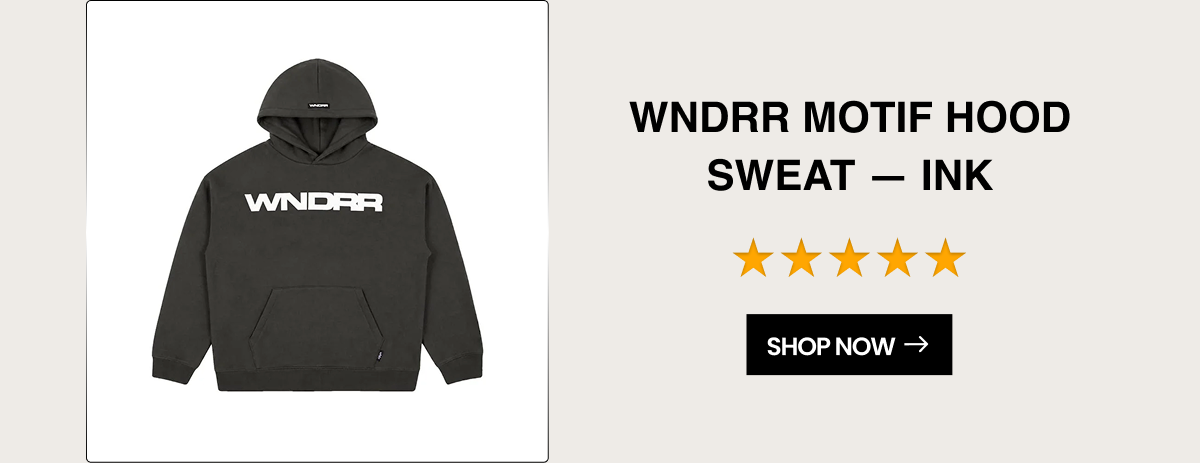 WNDRR Motif HOOD Sweat - Ink
