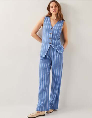 Susan Stripe Trousers Blue