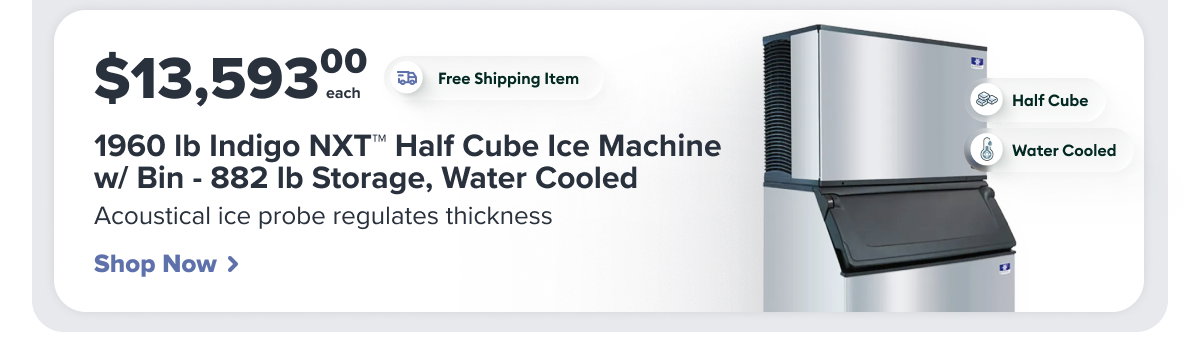 Manitowoc 1960 lb Indigo NXT™ Half Cube Ice Machine w/ Bin
