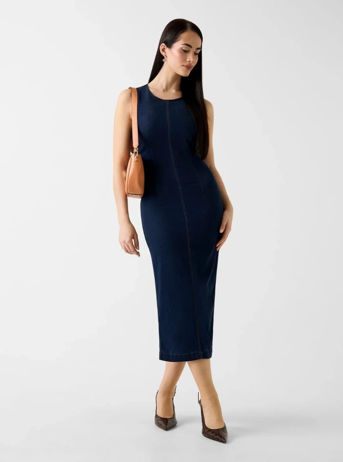 Image of Blue Dahlia Denim Midi Dress
