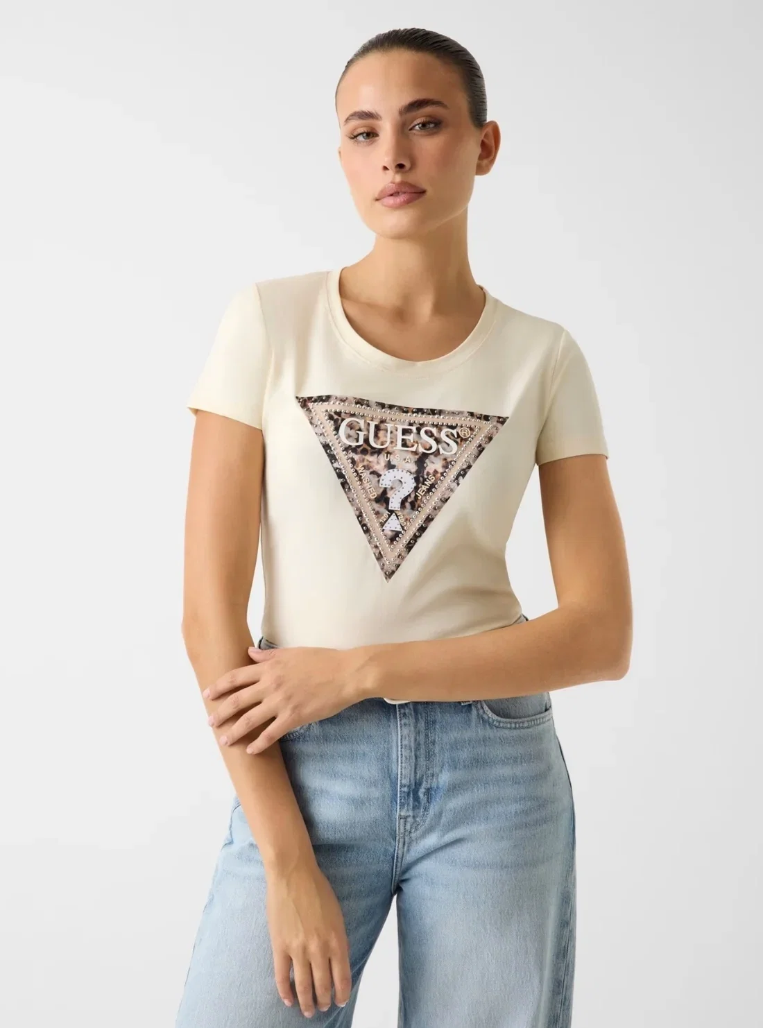 Image of Eco Beige Leo Logo T-Shirt