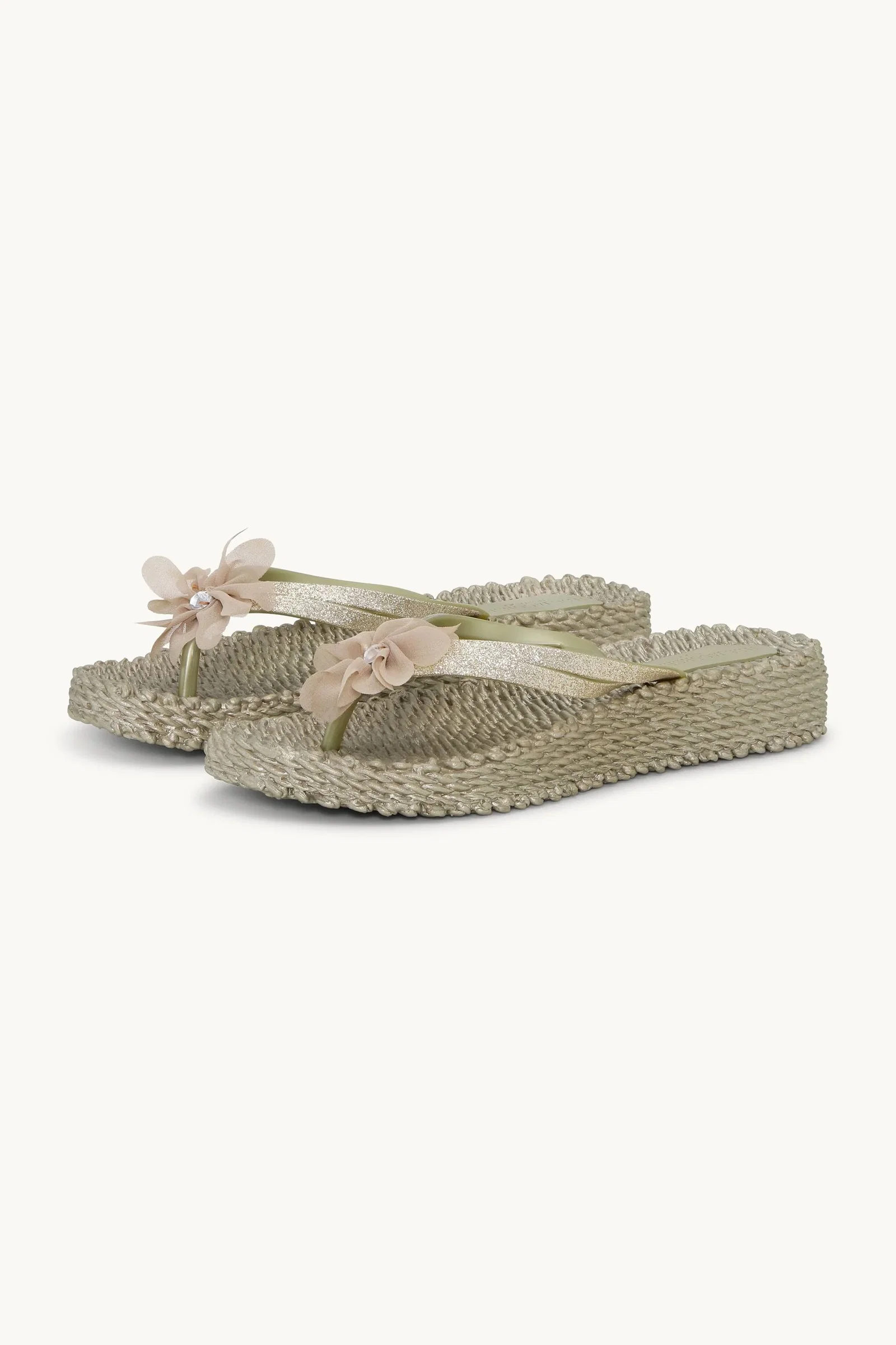Image of Flip Flops with Flower - Platin