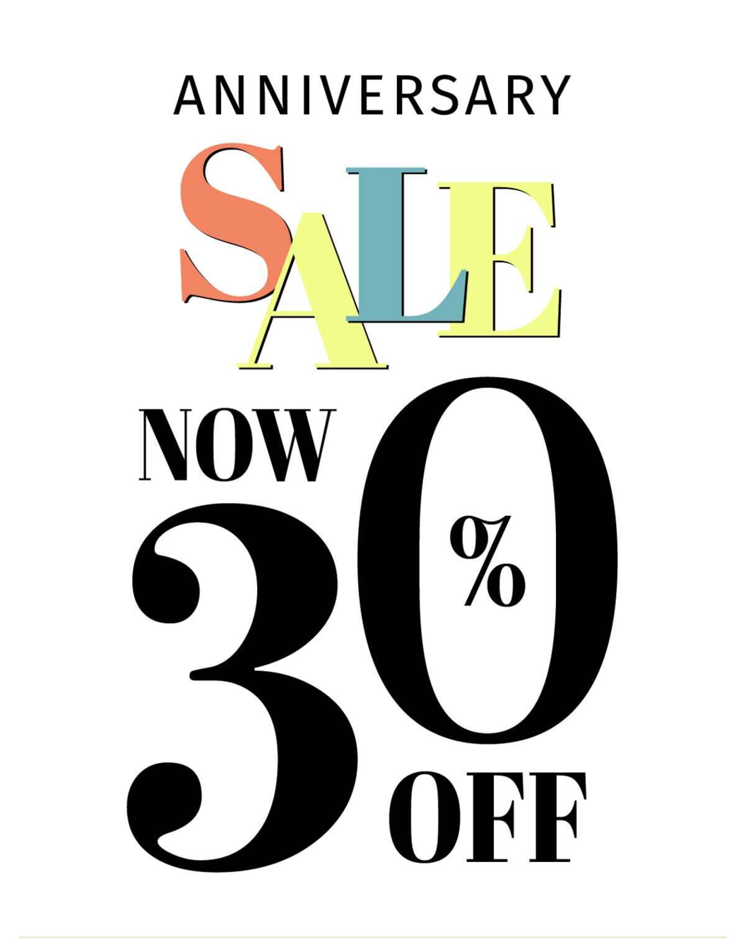 NOW 30% OFF ANNIVERSARY SALE 