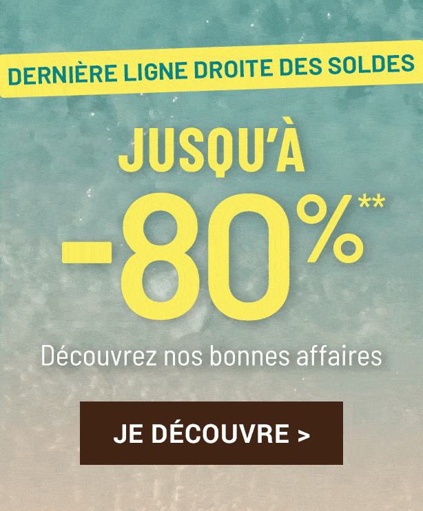 Soldes jusqu’à moins 80 pour cent**