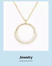 Shop jewelry. Chain necklace with circular pendant. 