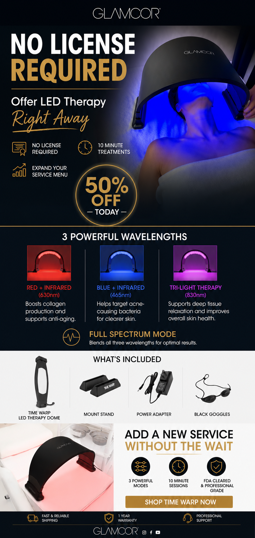 Offer LED Therapy instantly. No license needed. And enjoy 50% OFF today!
