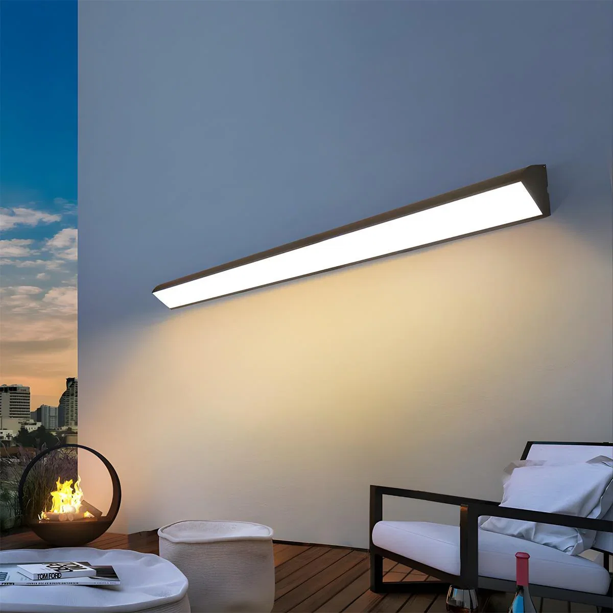 Image of Black Waterproof Outdoor LED Strip Lights Porch Light Exterior Wall Lights