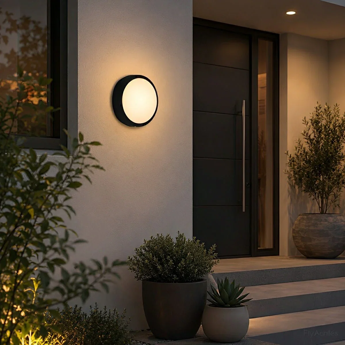 Image of Waterproof Outdoor LED Round Porch Light Exterior Wall Lights