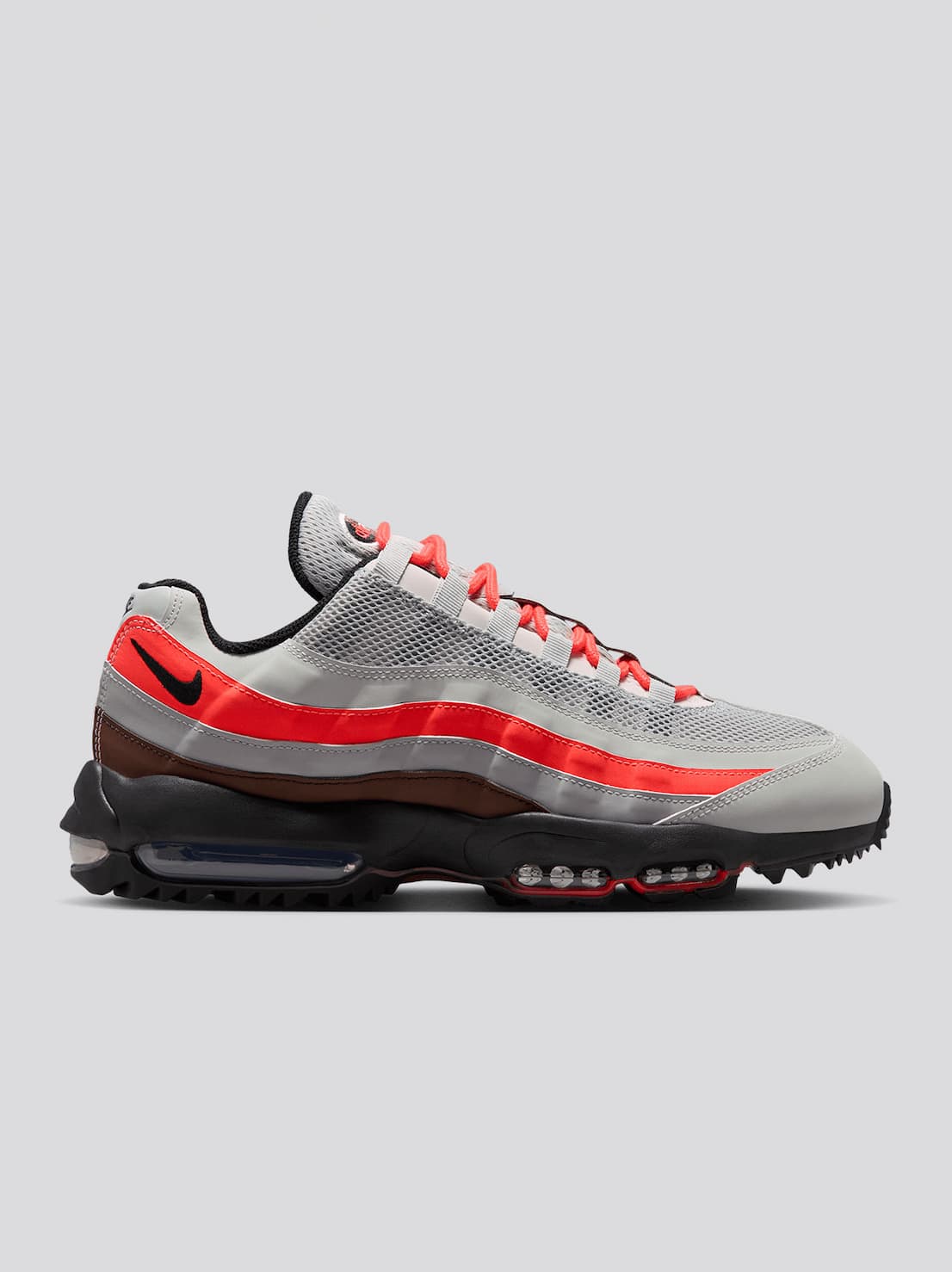 NIKE Air Max '95 Spikeless Golf Shoes Light Silver/Black/Light Smoke Grey