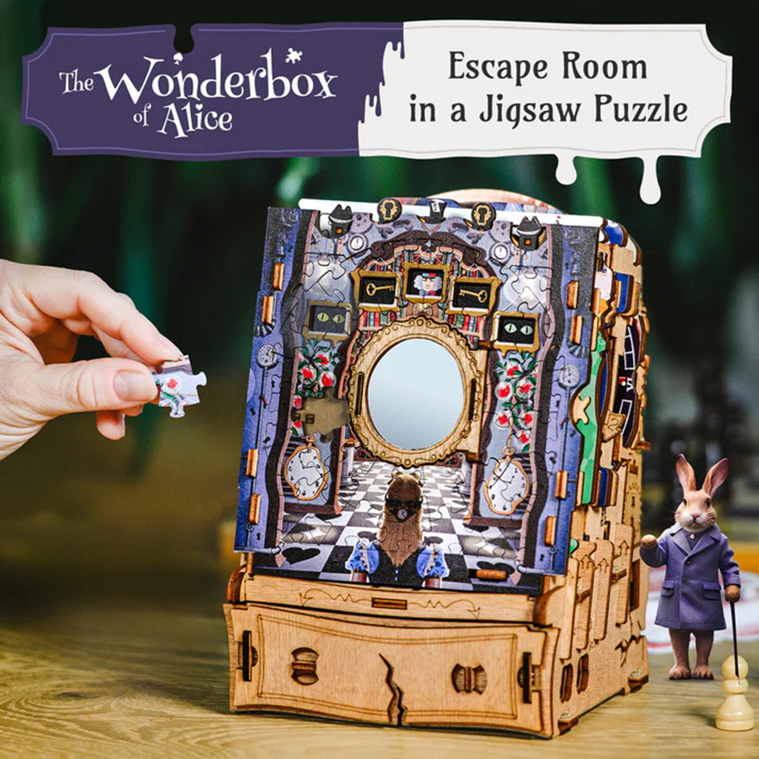 Image of Cluepuzzle Wonderbox of Alice Jigsaw Puzzle Box