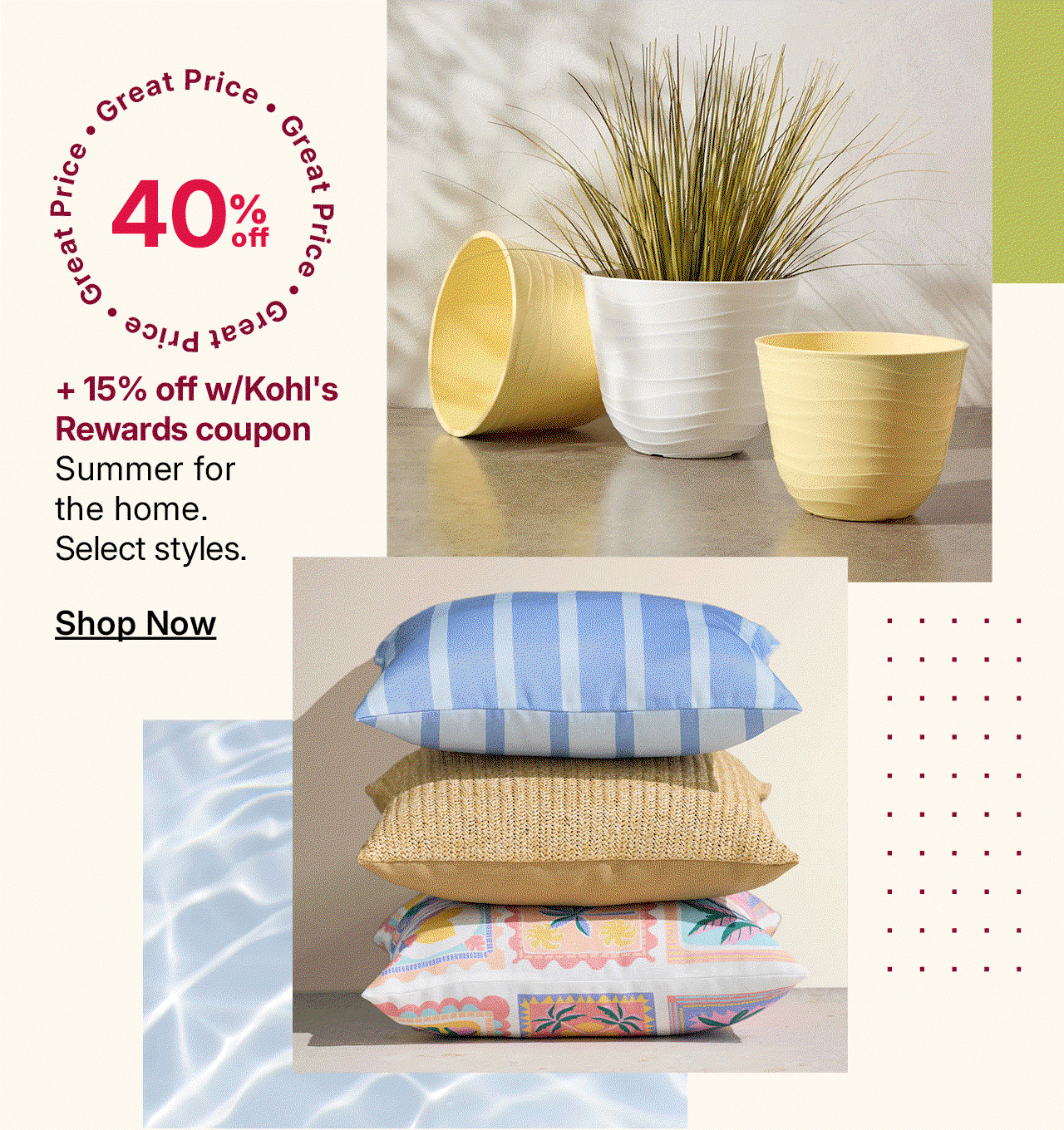 40% off summer for the home