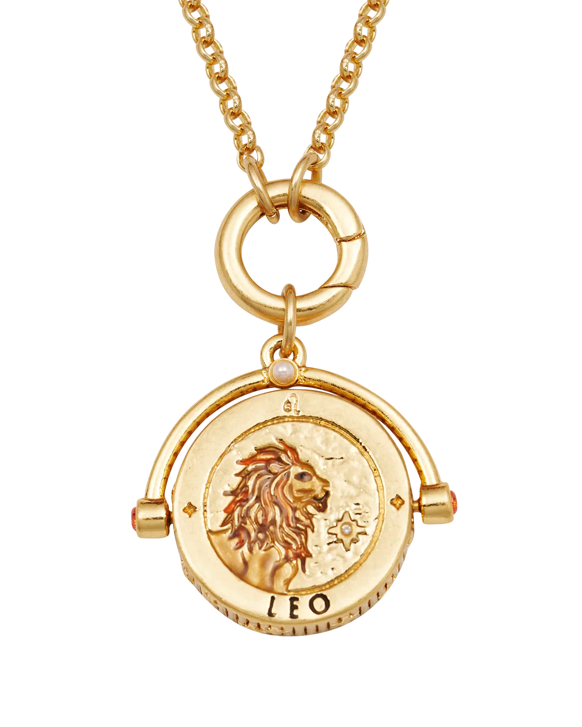 Image of Leo Zodiac Spinner Necklace in Gold