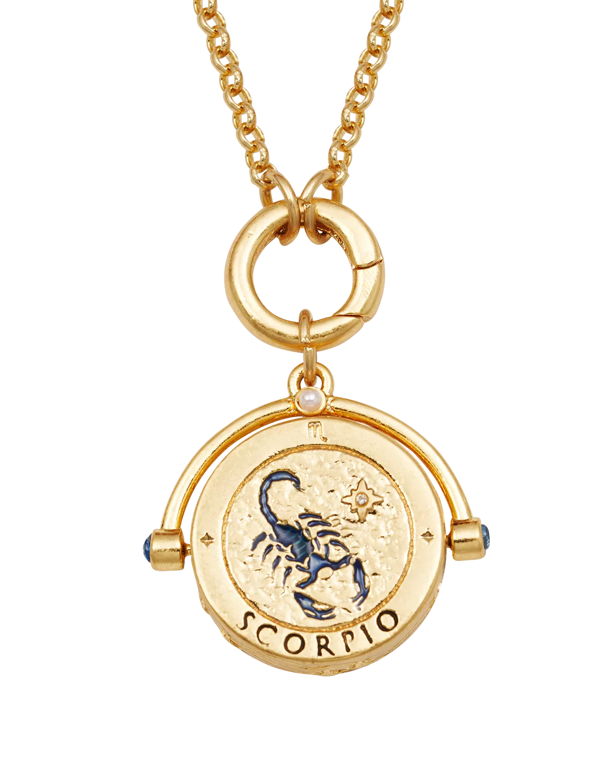 Image of Scorpio Zodiac Spinner Necklace in Gold