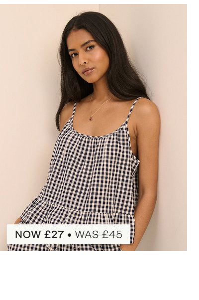 Navy Gingham Sia Top