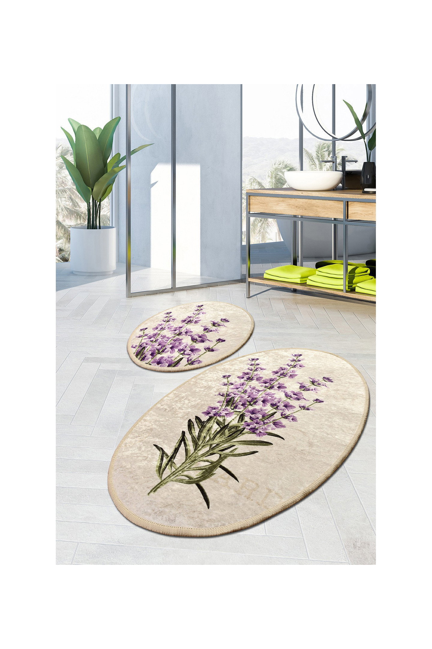 Ensemble de tapis de bain (2 pièces) - Multicolore
