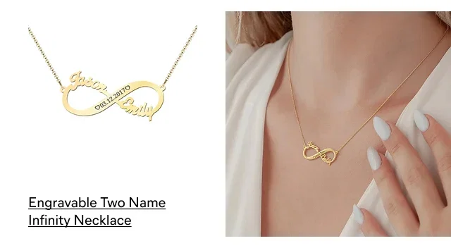 Engravable Two Name Infinity Necklace