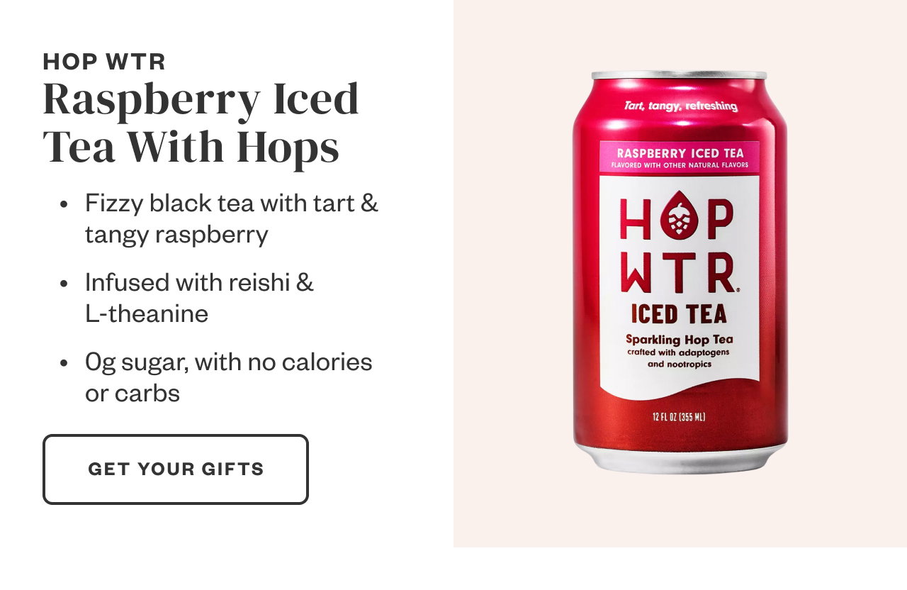 HOP WTR Raspberry Iced Tea With Hops. Get Your Gifts.
