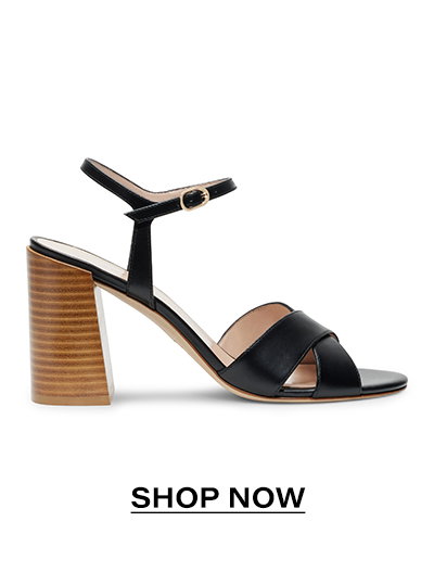 Alyssa Block-Heel Sandal 85 in Black Leather