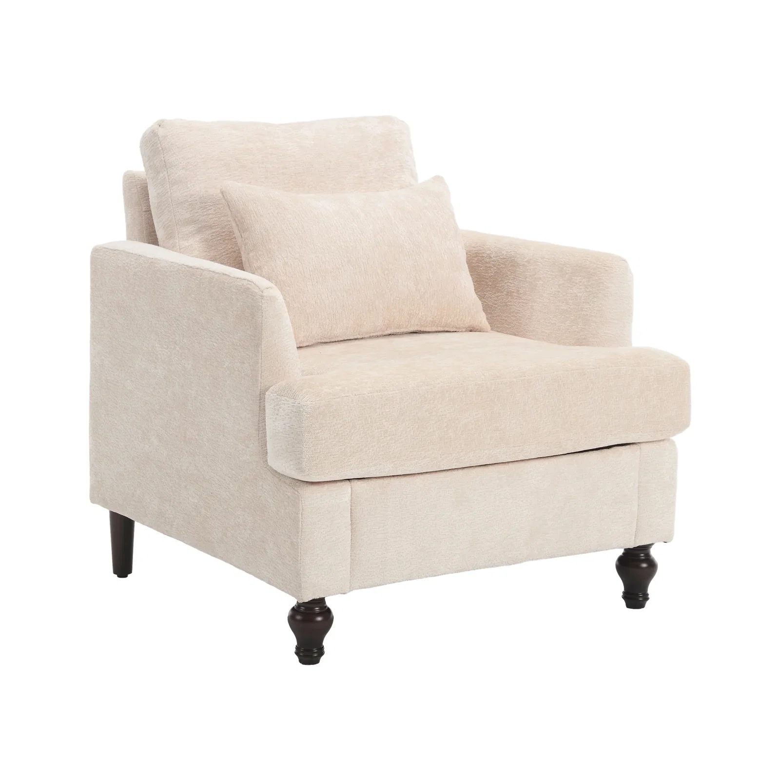 Image of Chenille Tufted Upholstered Club Accent Chair