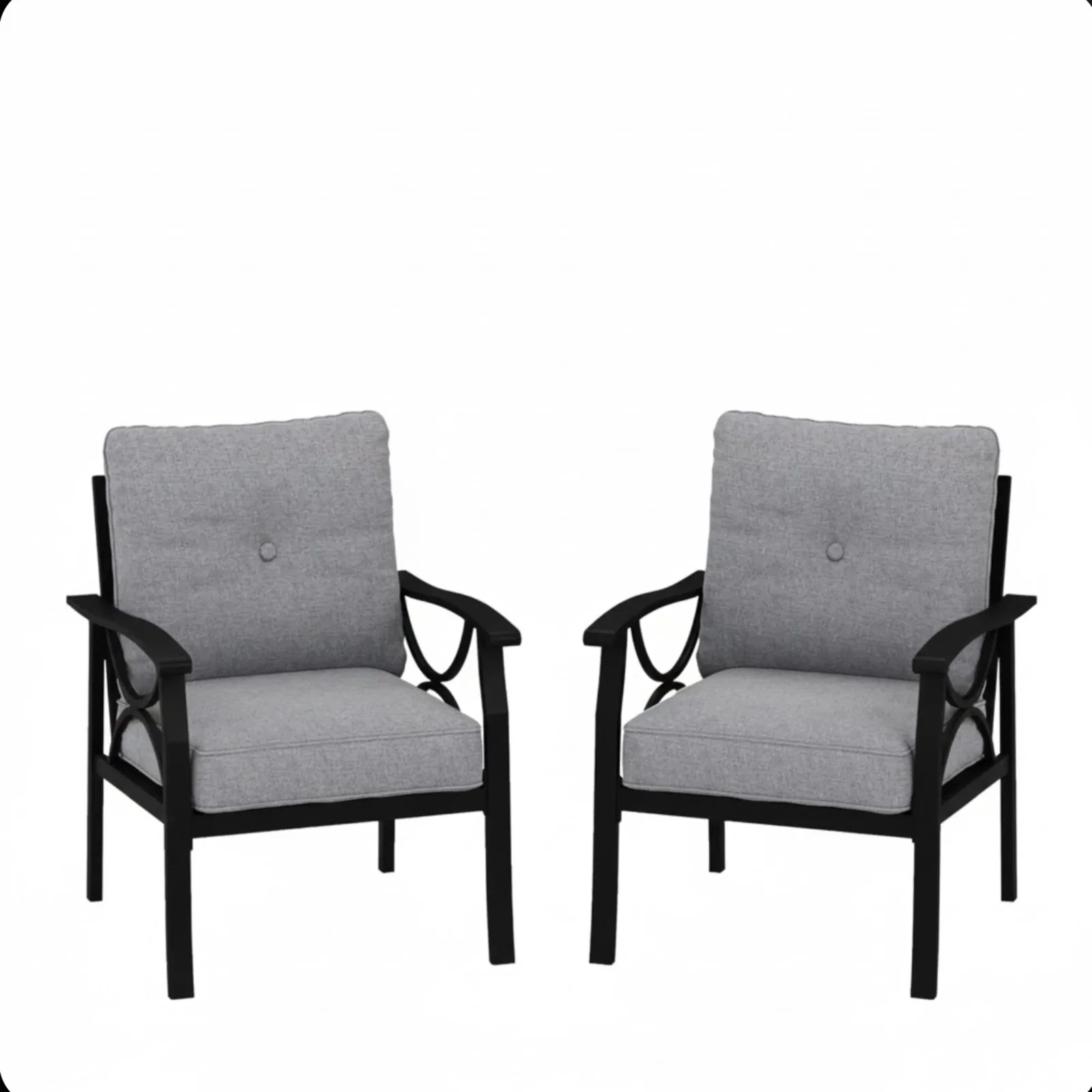Image of Marisol All-Weather Metal Armchairs, Set of 2