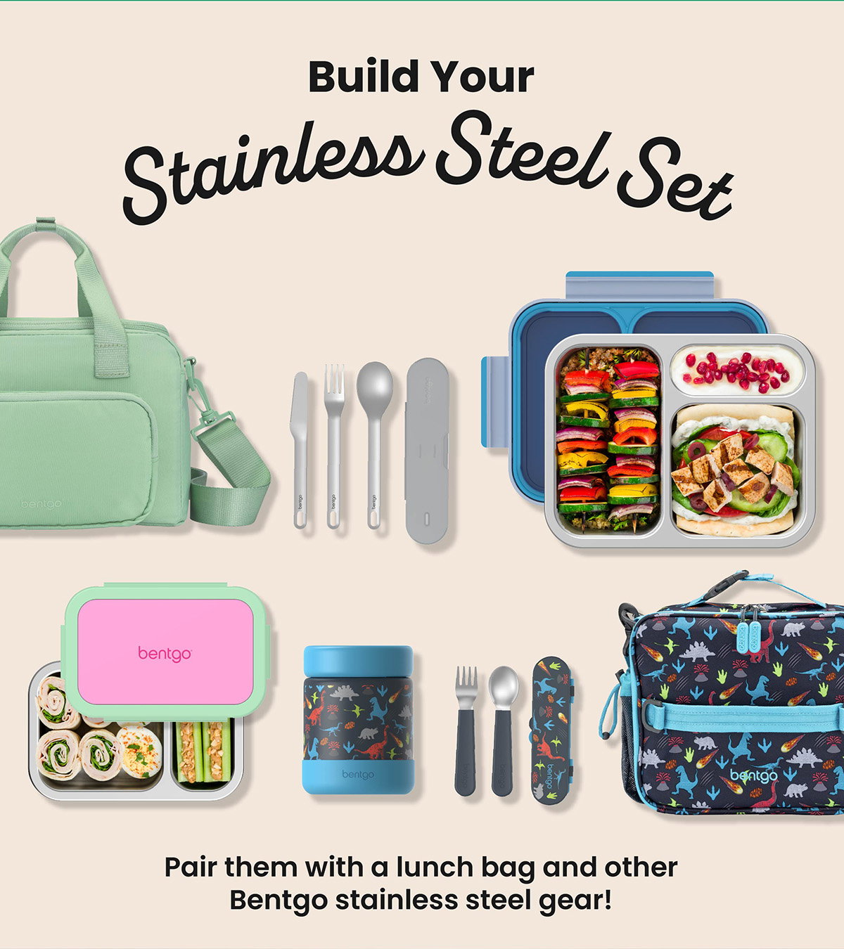 Build Your Stainless Steel Set - Pair Them With A Lunch Bag And Other Bentgo Stainless Steel Gear